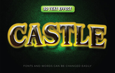 Castle retro 3d editable text effect style