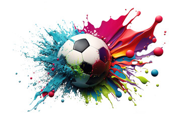 soccer colourful  isolate on background - obrazy, fototapety, plakaty