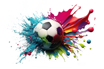 Zelfklevend Fotobehang soccer colourful  isolate on background © Panaphat