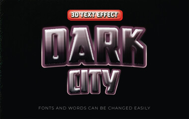 Dark city super hero 3d editable text effect style