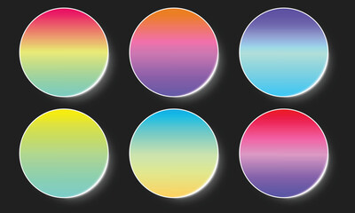 Rounded gradient background template set copy space for poster, banner, leaflet, brochure, or flyer