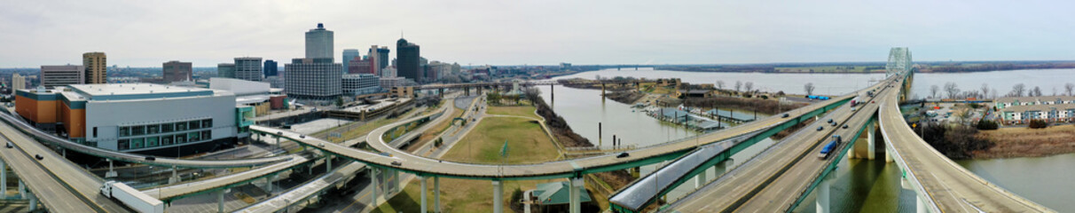 Aerial panorama of Memphis, Tennessee, United States