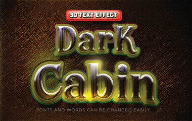 Dark cabin horror editable text effect style