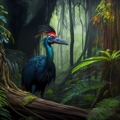 Obraz premium Cassowary. Generative AI