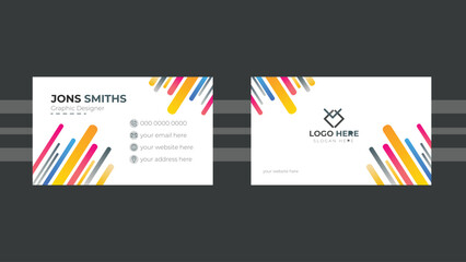 Modern Double-sided creative business card  print template .Personal visiting card with company logo. Vector illustrator