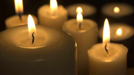 several candles in full screen image