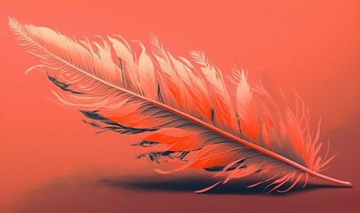  a red feather on a pink background with a red background and a red background with a red background and a red background with a red background with a red background.  generative ai