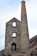 Old Cornish engine house on cliff top at wheal coates