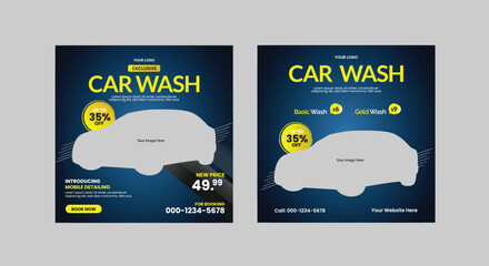 Car Wash Social Media Post Template. 