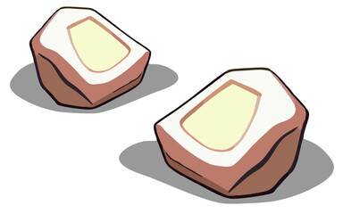 Rocks stones cartoon big set. Rocks and stones in isometric 3d flat style. Set of different stones. Rocks of various shapes. Vector Illustration eps