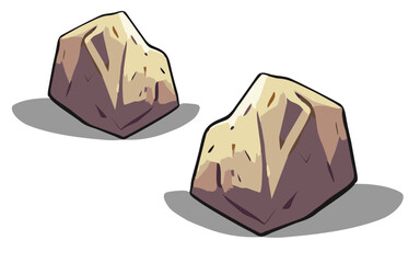 Rocks stones cartoon big set. Rocks and stones in isometric 3d flat style. Set of different stones. Rocks of various shapes. Vector Illustration eps