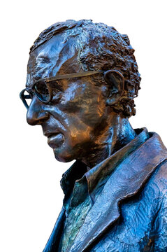 Sculpture of Woody Allen, Award Principe de Asturias in Arts 2002. Located in Oviedo, Asturias, Spain