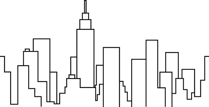Silhouette of the Cityscape Skyline vector illustration background New York skyscraper