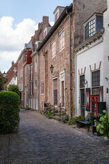 Historic wall houses in the center of the  medieval city of Amersfoort in the Netherlands.