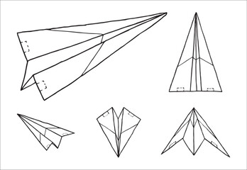 Raw sketches of a paper plane