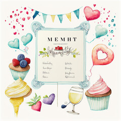 menu food illustration spring