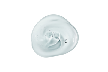 Serum gel swatch isolated on transparent background. Cosmetic transparent gel serum texture.