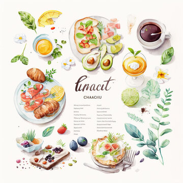 menu food illustration spring