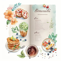 menu food illustration spring