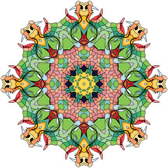 Obraz premium Colorful cute Mandalas. Decorative unusual round ornaments.