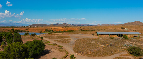Semi desert landscape and mountains near Oudtshoorn South Africa