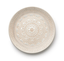 Top view of empty vintage decorative dish