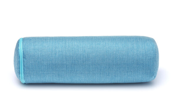 Front View Of Blue Cervical Neck Roll Pillow