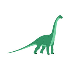 Brontosaurus big dino kids toy isolated prehistoric animal. Vector Brontosaurus parvus, big thunder lizard. Green huge dino with long neck, cool reptile