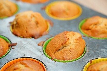 Fresh baked vanilla muffins