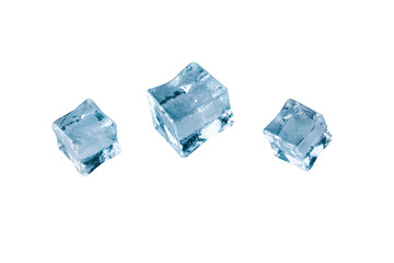 Set of ice cubes isolated on transparent background