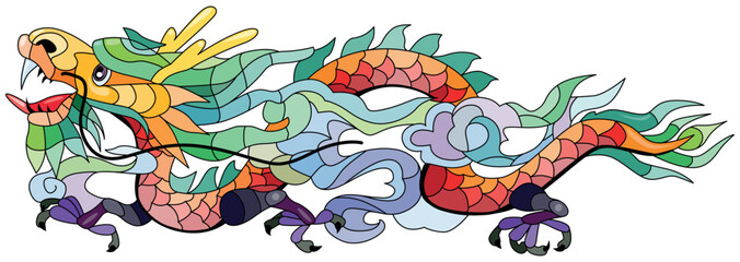Obraz na płótnie Canvas Zentangle dragon. Hand drawn decorative vector illustration