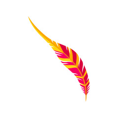 Barranquilla carnival holiday icon cartoon feather object, colombian exotic decoration. Vector folkloric celebration attribute, tourist souvenir