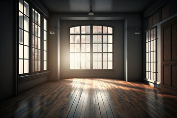 Interior empty room, AI Generative