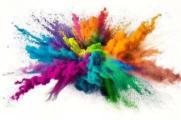 Obraz na płótnie Canvas Art clor colorful splash holi rainbow color powder explosion Generative AI