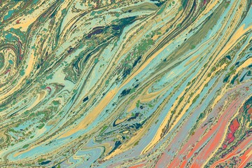 Ebru  marbling texture handmade wave background. Unique art  Liq