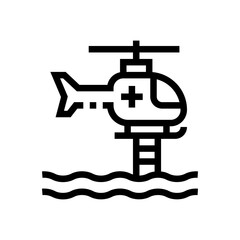 Helicopter line icon