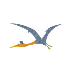 Quetzal trogon bird, cartoon flying pterodactyl. Vector pteranodon pterodactyl, ancient pterosaur reptile, prehistoric dino © Buch&Bee