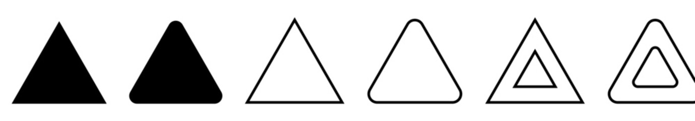 Set of triangle icons. Vector illustration