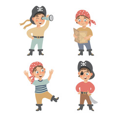 Clipart with pirates and nautical design elements