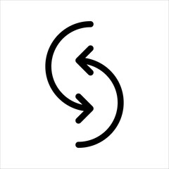 Transfer arrow line icon. linear style sign for mobile concept and web design. Right arrow left simple line vector icon. Symbol, logo illustration.