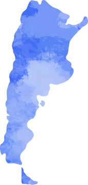watercolor painting of argentina map.