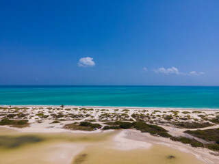 Drone view of Isla Blanca, Mexico