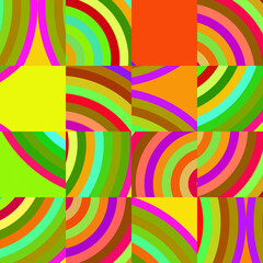 Obraz premium 3D illustration of a colourful seamless Retro Pattern