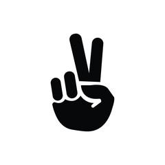 Victory finger hand logo. Vector illustration.
