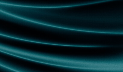 Obraz premium Blue green silk satin. Soft wavy folds. Shiny silky fabric. Dark teal color elegant background with space for design. Curtain. Drapery. Christmas, valentine, anniversary, celebration concept.