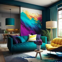 modern living room Generative AI