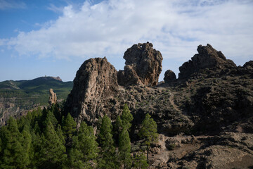 Fototapeta premium Beautiful shot of Roque Nublo on the island of Gran Canaria