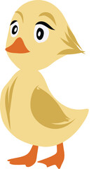 Yellow duck childish illustration.