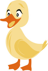 Yellow duck childish illustration.