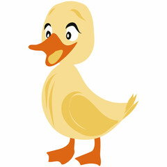 Yellow duck childish illustration.